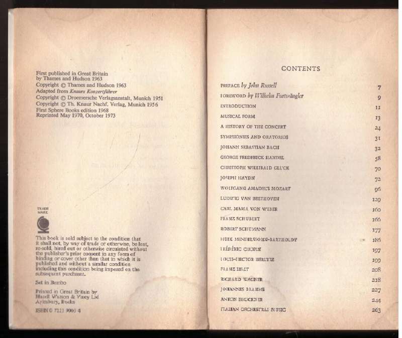 Concert Guide: A Handbook for Music-Lovers --  Gerhart Von Westerman