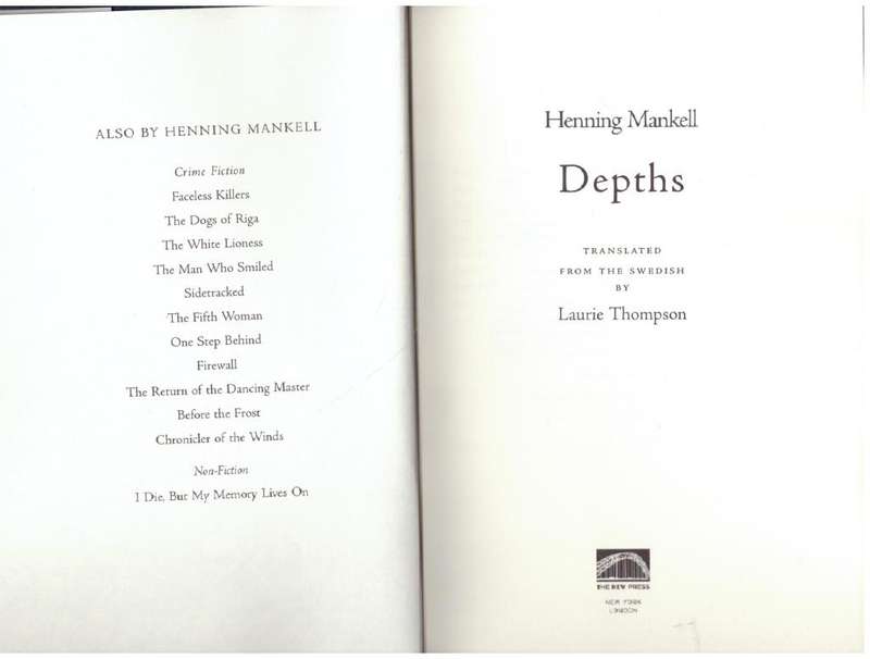 Depths  --  Henning Mankell
