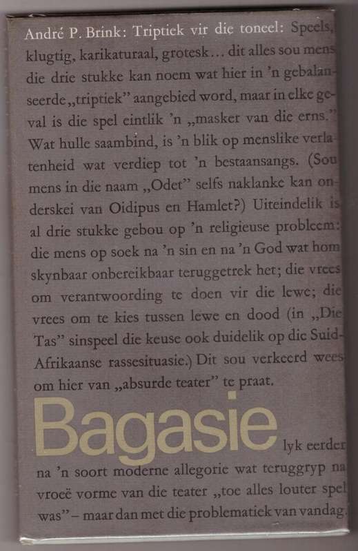 Bagasie: triptiek vir die toneel -- André P. Brink.