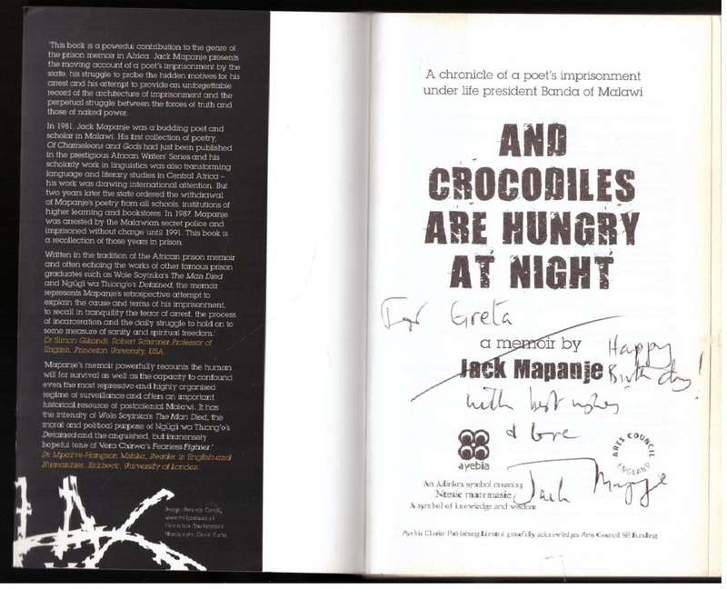 And Crocodiles are Hungry at Night -- Jack Mapanje  **SIGNED**