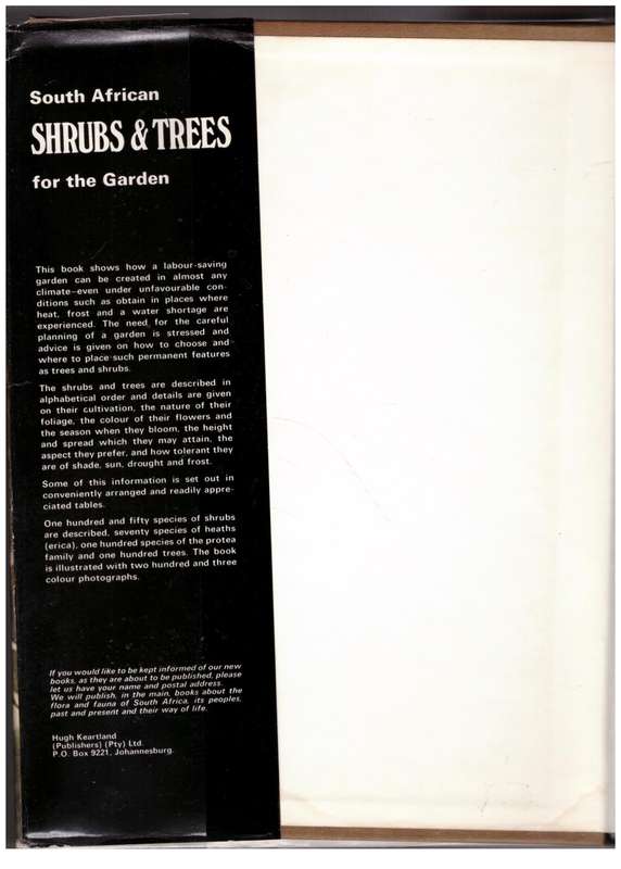 South African Shrubs and Trees for the Garden   --  Una Van Der Spuy