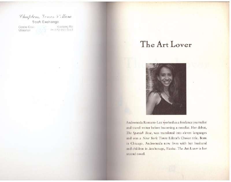 The Art Lover --  Andromeda Romano-Lax