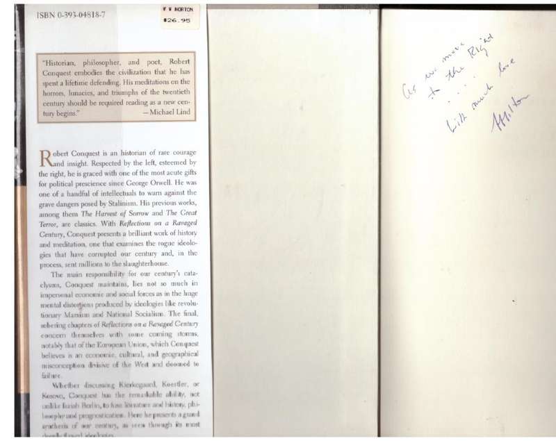 Reflections on a Ravaged Century --  Robert Conquest