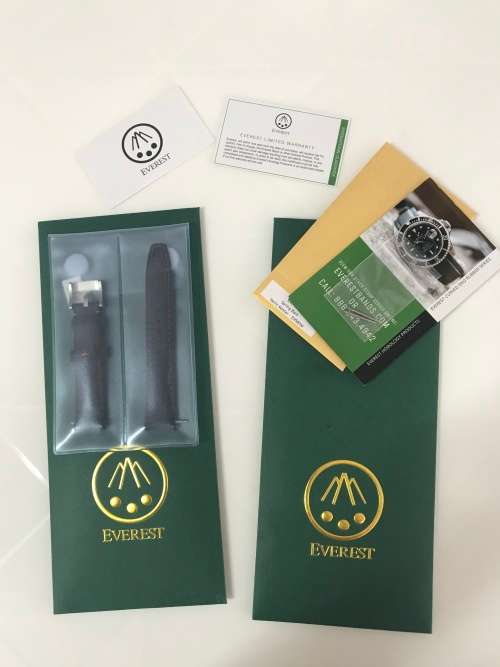 Everest Bands replacement strap for Rolex Daytona Submariner-Black Leather