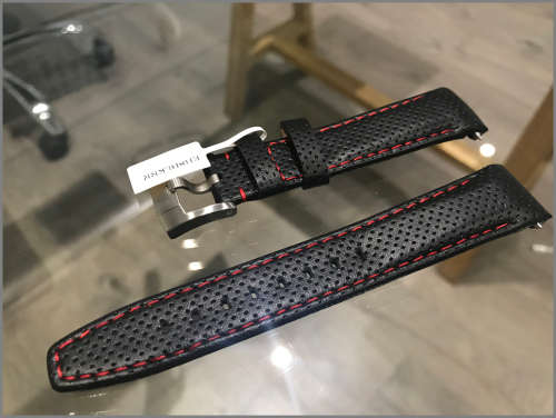 Everest Bands replacement strap for Rolex Daytona Submariner-Black Leather