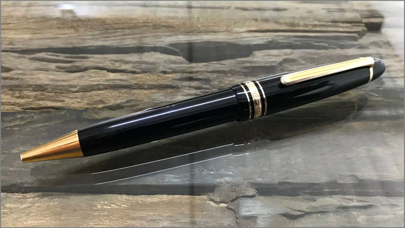 Montblanc Meisterstück Gold Ballpoint Pen Plus Extra Refill.