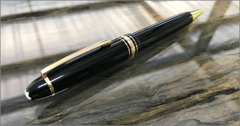 Montblanc Meisterstück Gold Ballpoint Pen Plus Extra Refill.