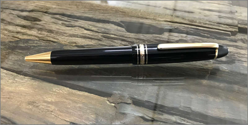 Montblanc Meisterstück Gold Ballpoint Pen Plus Extra Refill.