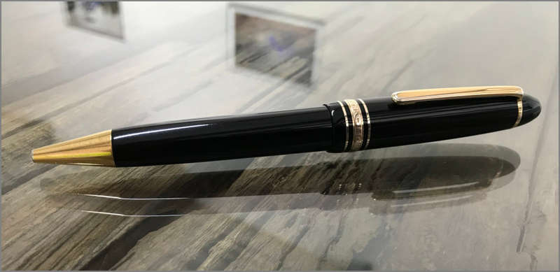 Montblanc Meisterstück Gold Ballpoint Pen Plus Extra Refill.