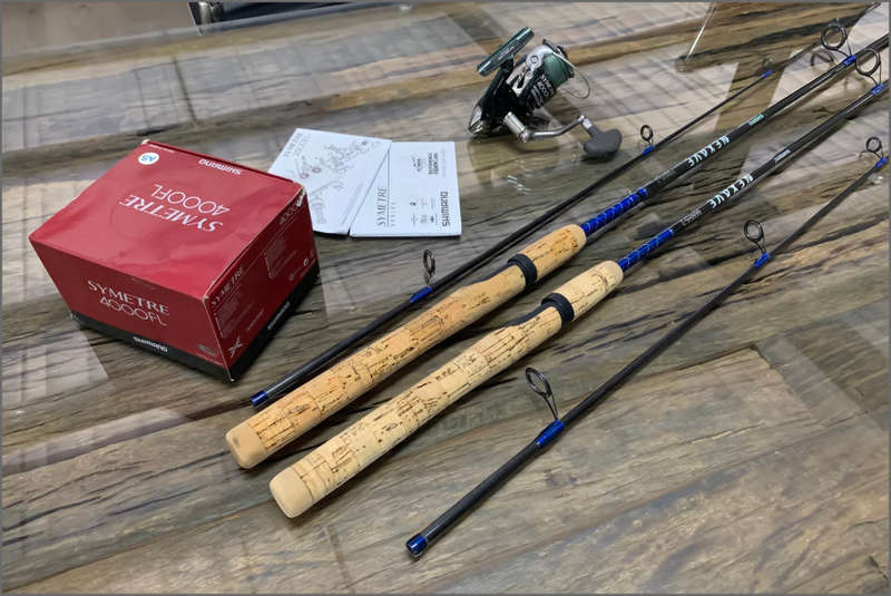 Shimano Symetre 4000FL with 2x Shimano Nexave rods combo