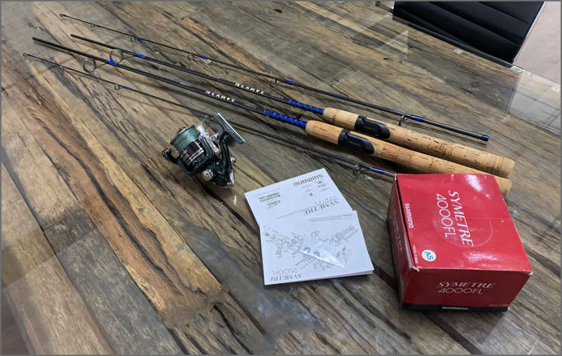Shimano Symetre 4000FL with 2x Shimano Nexave rods combo