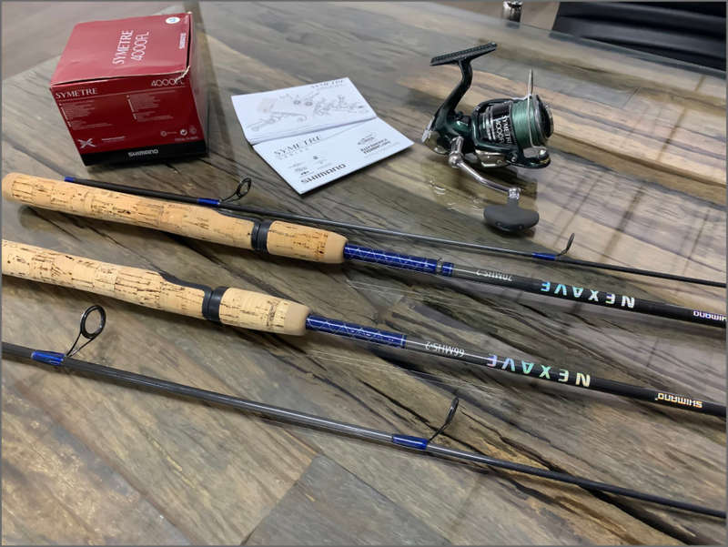 Shimano Symetre 4000FL with 2x Shimano Nexave rods combo