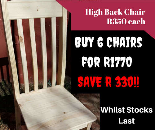 6 High Back Dining Chairs