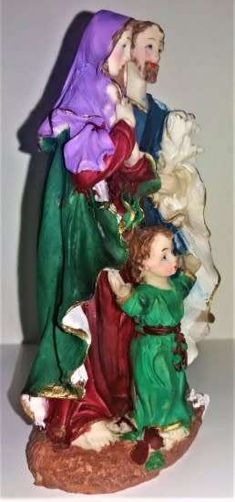 HOLY FAMILY WITH YOUNG JESUS 18.5cm RELIGIOUS STATUE RESIN FIGURINE