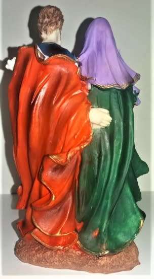 HOLY FAMILY WITH YOUNG JESUS 18.5cm RELIGIOUS STATUE RESIN FIGURINE