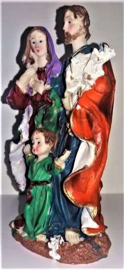 HOLY FAMILY WITH YOUNG JESUS 18.5cm RELIGIOUS STATUE RESIN FIGURINE