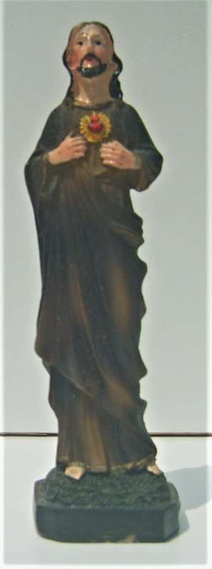 JESUS - SACRED HEART STONE RESIN FIGURINE 14 cm