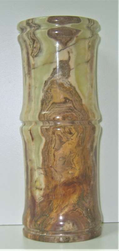 STUNNING VINTAGE Set of 2 MARBLE / ONYX VASES, 20cm