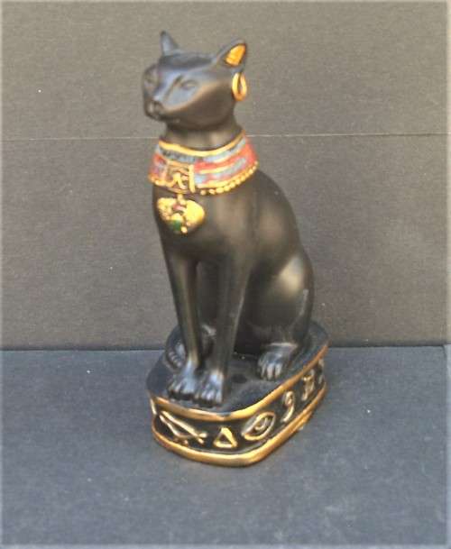 BAST - Black Ancient Egypt Egyptian Goddess Cat "Bastet" Stone-Resin Figurine Statue Miniature 10 cm