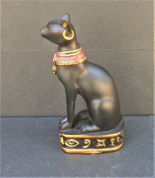 BAST - Black Ancient Egypt Egyptian Goddess Cat "Bastet" Stone-Resin Figurine Statue Miniature 10 cm