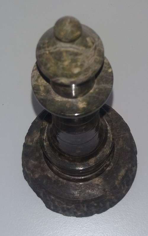 VINTAGE HAND CRAFTED CORNISH SERPENTINE STONE LIGHTHOUSE SIGNED 17CM