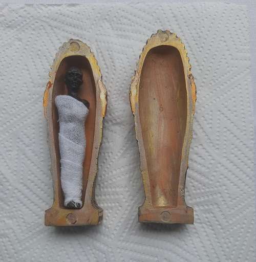 EGYPTIAN SARCOPHAGUS WITH MUMMY