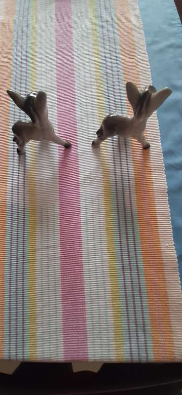 VINTAGE PORCELAIN CUTE PAIR DONKEY FOALS