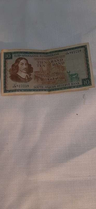 VINTAGE R10 BANK NOTE GOVERNOR DE JONGH