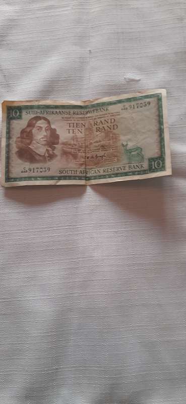 VINTAGE R10 BANK NOTE GOVERNOR DE JONGH
