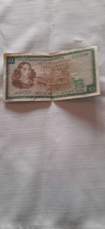 VINTAGE R10 BANK NOTE GOVERNOR DE JONGH