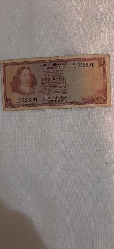 VINTAGE R1 NOTE GOVERNOR DE JONGH