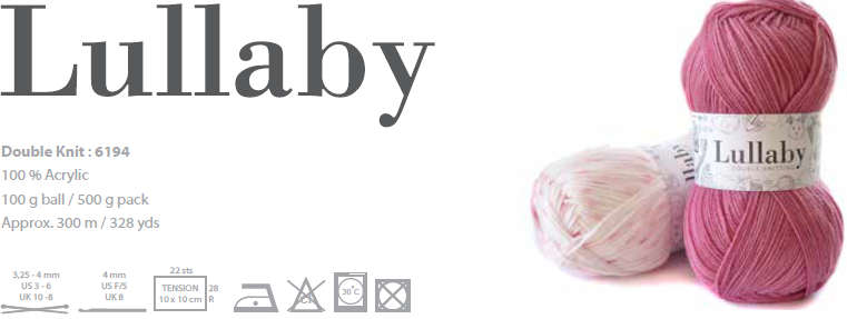 Lullaby Yarn Wool Double Knit Pullskein 100g Ball