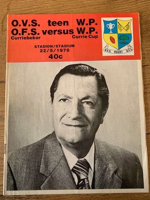 Rugby Programme - Free State vs Western Province 22/05/76