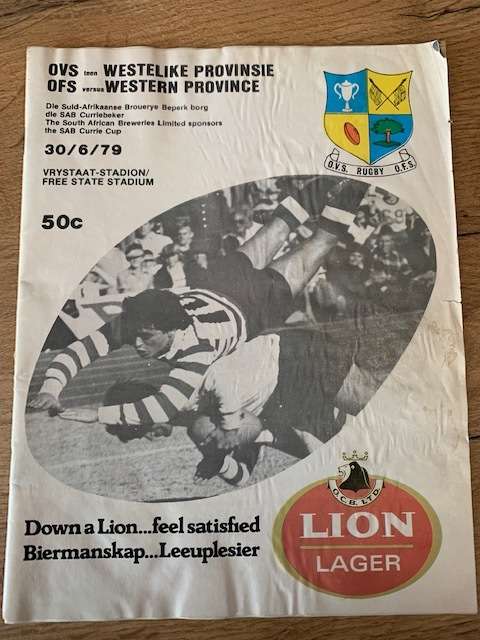 Rugby Programme - Free State vs Western Province