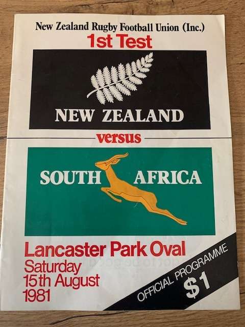 Rugby Programme - All Blacks vs South-Africa 15/08/81