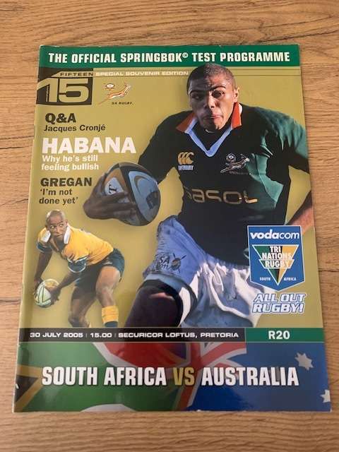Rugby Programme - South-Africa vs Australia 30/07/05