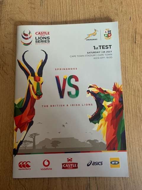 Rugby Programme - Springboks vs British Lions 24/07/2021