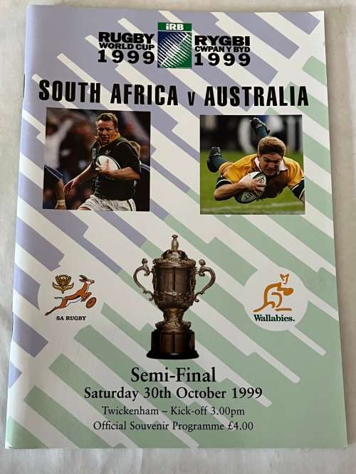 Rugby Programme - South-Africa vs Australia 30/10/99