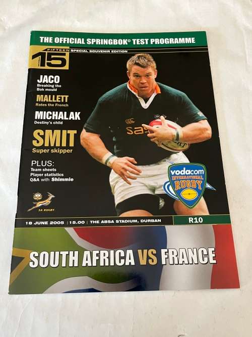 Rugby Programme - South-Africa vs France 18/06/2005