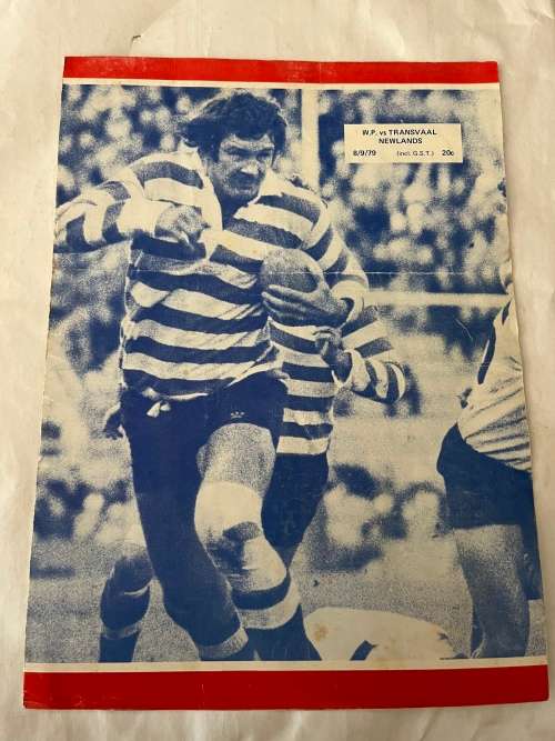 Rugby Programme - WP vs Transvaal 8/09/79
