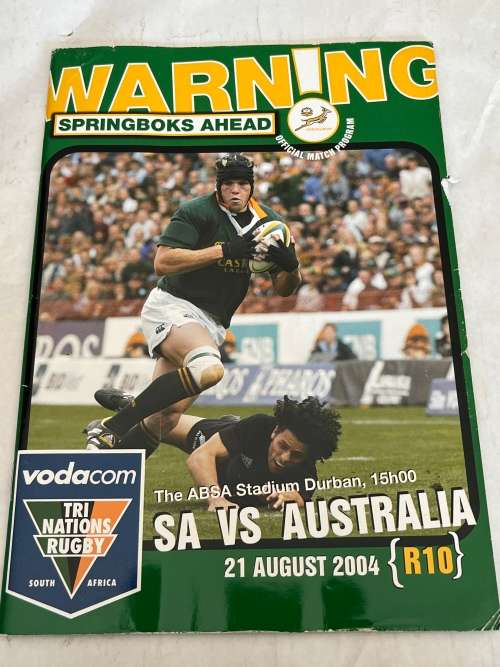 Rugby Programme - South-Africa vs Australia 21/08/2004