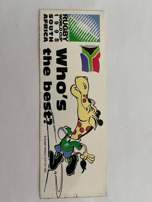 1995 Rugby World Cup Sticker (Unused)