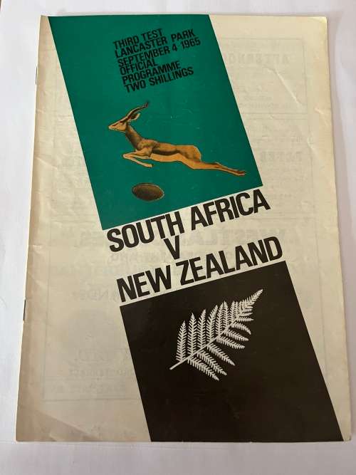 Rugby Programme - South-Africa vs New Zealand 04/09/1965