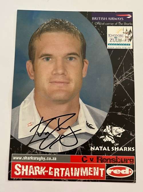 Rugby Card - Charl van Rensburg (Signed)