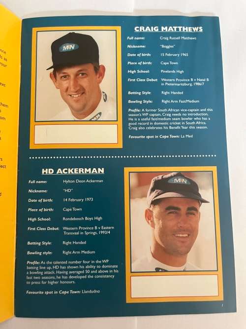 1997/1998 MTN Cricket Players Autograph Album