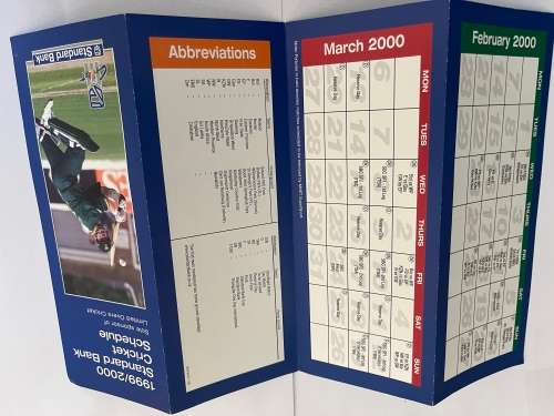 Cricket - 1999/2000 Standard Bank Cricket Schedule/Fixture/Itinerary