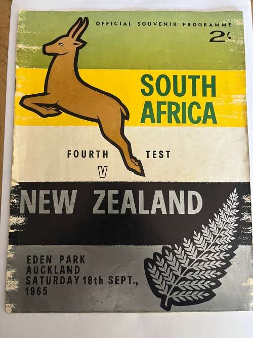 Rugby Programme - South-Africa vs All Blacks 18/09/1965