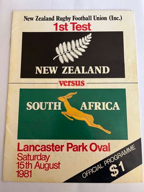 Rugby Programme - South-Africa vs All Blacks 15/08/1981