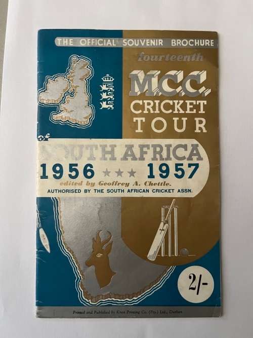 Cricket - 32 Page Official Souvenir Brochure of England tour of South-Africa 1956/1957