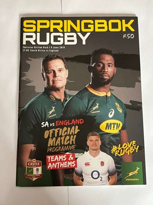 Rugby Programme - South-Africa vs England 09/06/2018